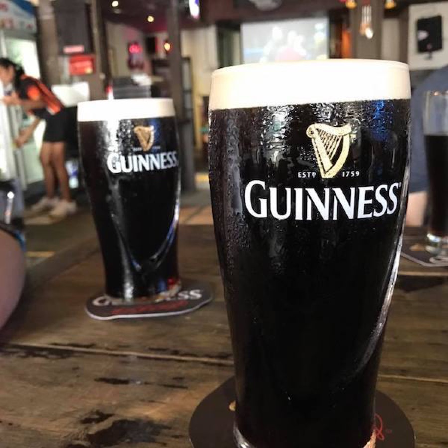 Pattaya Thailand Pint Of Beer Served At Guinness Brewery Stock