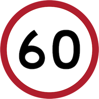 Speed limit, in kilometers per hour. In this case, 60 km/h